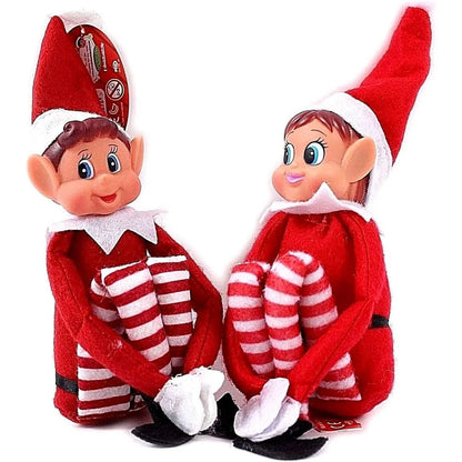 Doll de 42 cm de elfo de Natal para crianças Mini Toy Elf Dolls para Socretes de prateleiras de elfo positáveis ​​de Natal com pernas pendentes