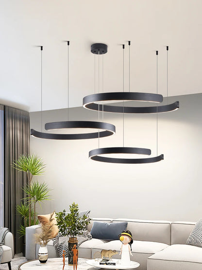 Ceiling lights living room dining room bedroom kitchen light Nordic modern chandelier simple ring light led pendants round lamps