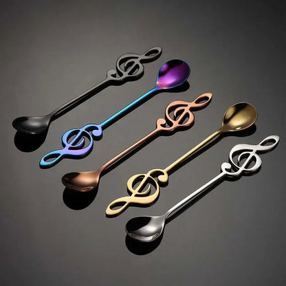 Rustfritt stål kaffe omrørende skje Musical Note Spoon krus teskje musikk bar iskrem kreativ gave skje kjøkken servise