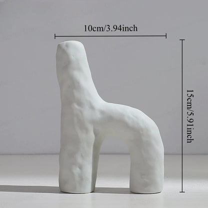Nordic Creative White Vase Living Room Simple Ceramic Vase Decoration High End Art Glass Vase