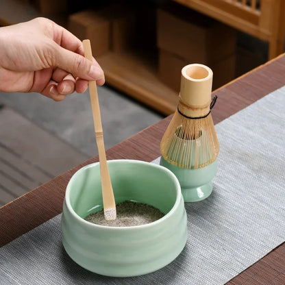 1-3Pcs Matcha Set Bamboo Whisk Teaspoon Ceramic Bowl Tranditional Tea Sets Home Tea-making Tools Accessories Birthday Gifts