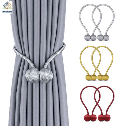 2PCS Magnetic Pearl Ball Curtain Tiebacks Curtain Buckles Backs Holdbacks Buckle Clips Curtain Rods Home Decorative Accessories