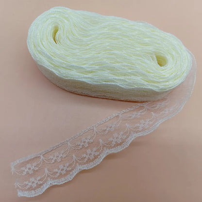 10yards Lace Ribbon Wedding Dress Fabrics for Embellishments for Sewing Handicraft Accessories Needlework Materials Width 2.3cm