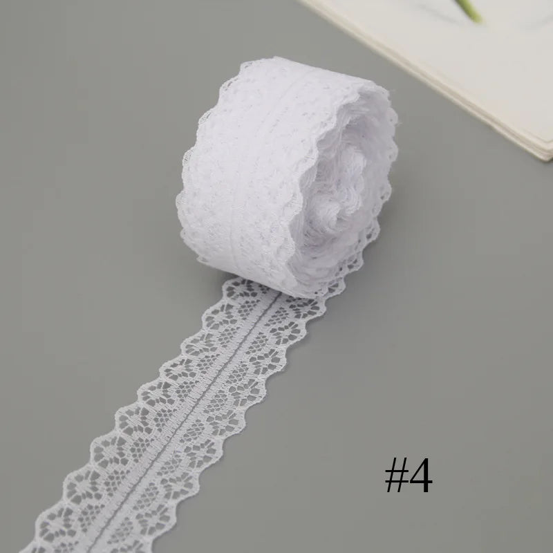 10Meters/Roll 3-4.5cm White Lace Ribbon Home Handmade Crafts Material Hollow Out Floral Lace Tape DIY Apparel Sewing & Fabric