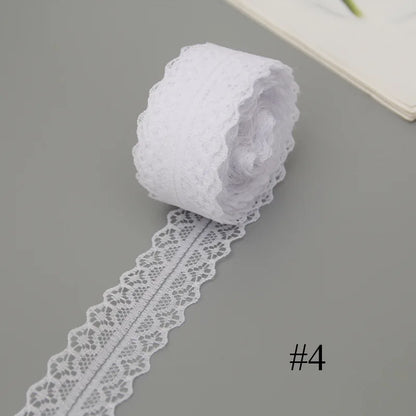 10Meters/Roll 3-4.5cm White Lace Ribbon Home Handmade Crafts Material Hollow Out Floral Lace Tape DIY Apparel Sewing & Fabric
