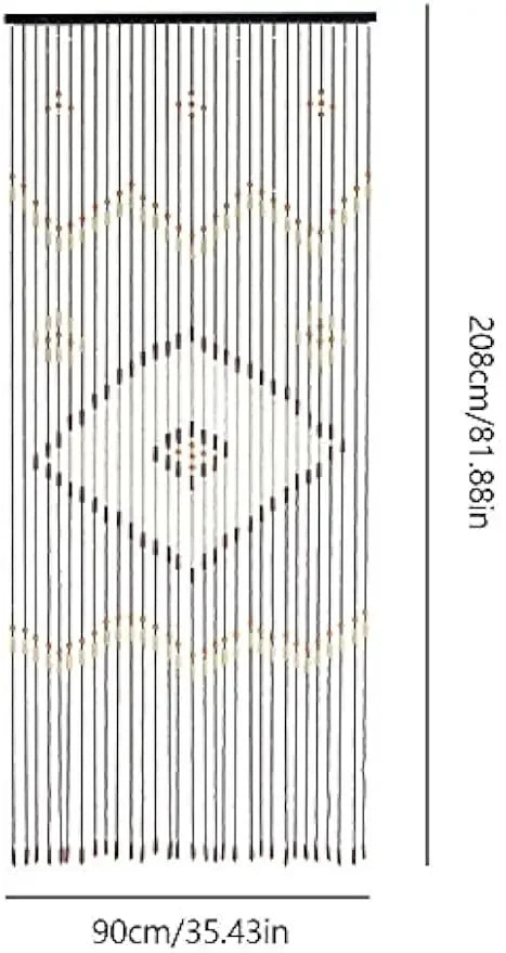 Bamboo Curtain Door Curtain 90 x 208 cm Wood Natural Bead Curtain Thread Curtain Insect Proof Curtain Room Divider Decorative