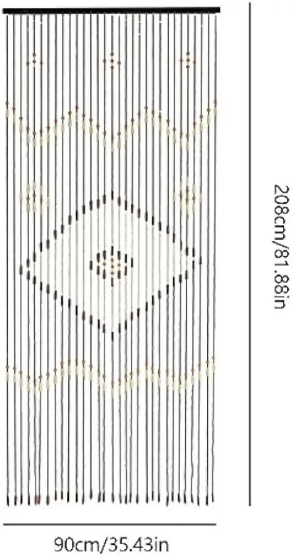 Bamboo Curtain Door Curtain 90 x 208 cm Wood Natural Bead Curtain Thread Curtain Insect Proof Curtain Room Divider Decorative