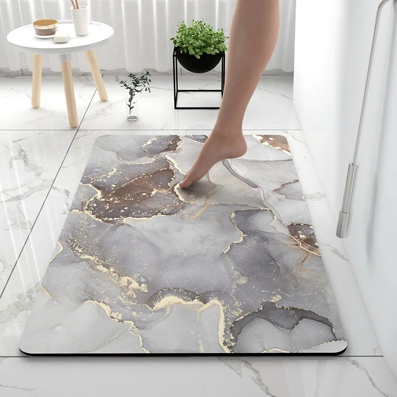 Bathroom Rugs Soft Diatomaceous Earth Floor Mat Super Absorbent Toilet Carpet Door Foot Mats Bath Non-slip Rubber Shower Rug Pad