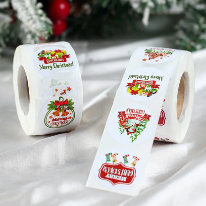 500pcs Frohe Weihnachten Aufkleber Cristmas Weihnachtsfeier Seal Labels Aufkleber für DIY -Geschenke Backpaket Umschlag Stationerie Dekoration