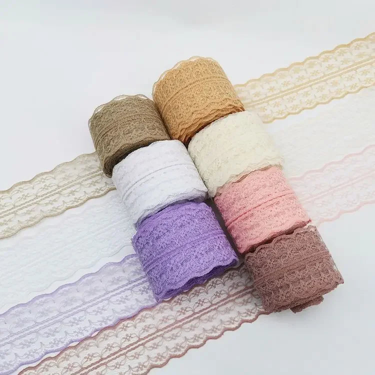 4,5 cm Spitzenband 10meter/roll weiß schwarz rosa rot blau grün grün lila beige orange gelb burgund burgund kaffee spitzen bandetiy diy bastel