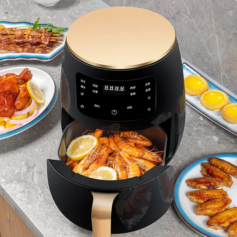 6L Air Fryer Daudzfunkcionāli inteliģents skārienekrāna cepeškrāsns lielas ietilpības elektro mehāniskais dziļais cepe