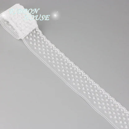 (5 yards/roll) white Lace ribbon fabric Webbing Decoration Lovely gift packing polyester Material