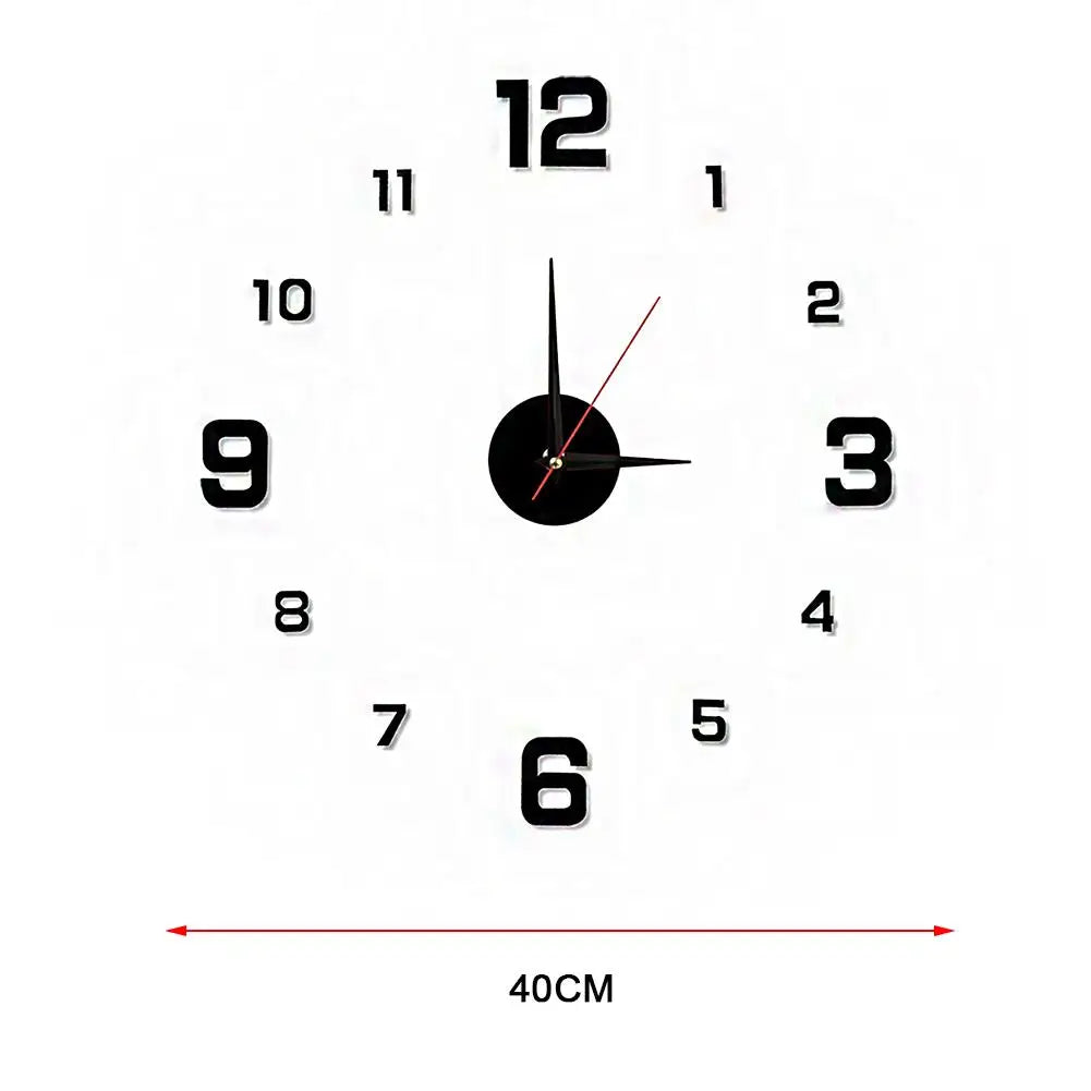 Luminous Wall Clock Quartz Clocks Acrylic Modern Mirror Stickers 3D Horloge 40CM Mute Wall Clock Home Decor