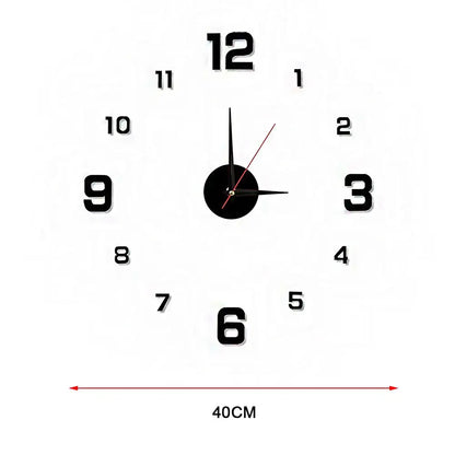Luminous Wall Clock Quartz Clocks Acrylic Modern Mirror Stickers 3D Horloge 40CM Mute Wall Clock Home Decor