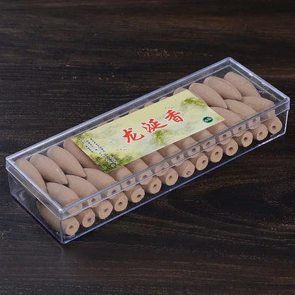 50 Capsules/box of Backflow Incense Cone Aloes Sandalwood DIY Home Office Backflow Smoke Appreciation Meditation Sedation