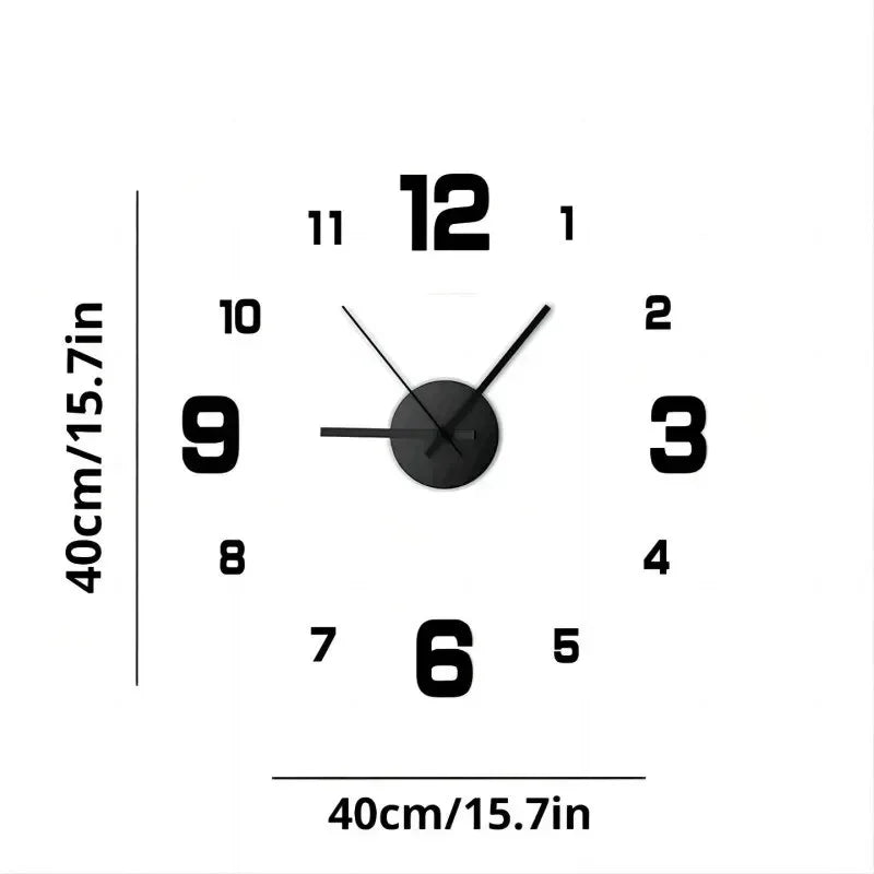 DIY Wand Auer fir Home Büro 40cm FRAXLESS HUET 3D CLOCK CLOCK CONDKERS Hotel Camion Correspacer Dekor