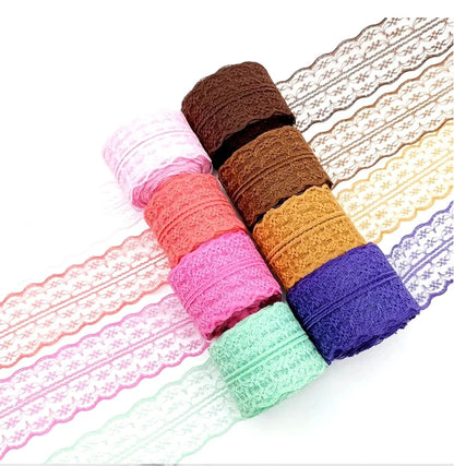 10Meters/Roll 4.5cm Width Lace Ribbon Trim Fabric Solid Color Lace For Apparel Sewing Webbing Trimming Gift Packing DIY Crafts