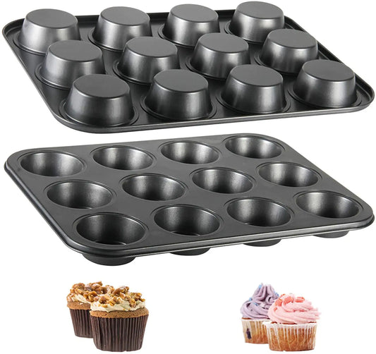 6/12 koppar Square Cupcake Pan Muffin Tray Cupcake Mold Muffin Pan Carbon Steel Baking Pan Non Stick Bakeware 657