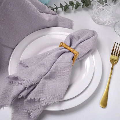 6PCS Napkins 32x32cm Cotton Cloth Gauze Retro Burr Rustic Kitchen Towel Dining Place Mat Wedding Party Linen Napkin Table Decor