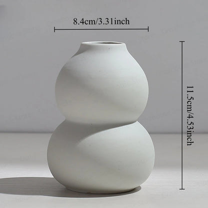 Nordic Creative White Vase Living Room Simple Ceramic Vase Decoration High End Art Glass Vase