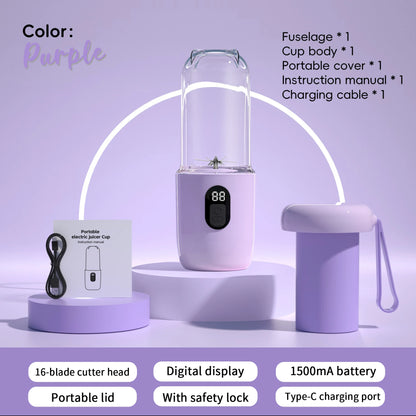 Bærbar blender USB genopladelig trådløs mini juicer mixer til smoothie ryste protein rejse sportsflaske juicer cup