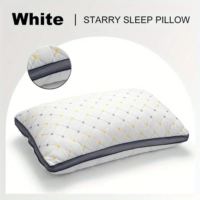 1pc Hotel's Same Feather Cotton Pillow Core Three-dimensional Neck Pillow For Sleeping Bedroom Dormitory Hotel Applicable