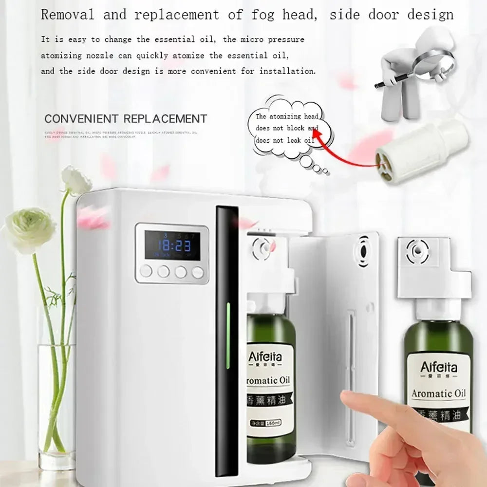 Room Fragrance Diffuser Wall Mounted Hotel Air Freshener Bluetooth Essential Oils Diffuser Built-in Fan Electric Smell For Home