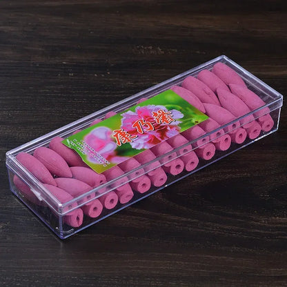 50 Capsules/box of Backflow Incense Cone Aloes Sandalwood DIY Home Office Backflow Smoke Appreciation Meditation Sedation
