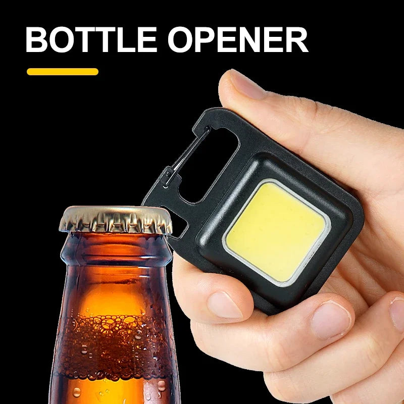 Super Bright MINI COB Keychain Flashlight Charging Lamp Camping Lights with Magnet 4 Lighting Modes for Camping Home