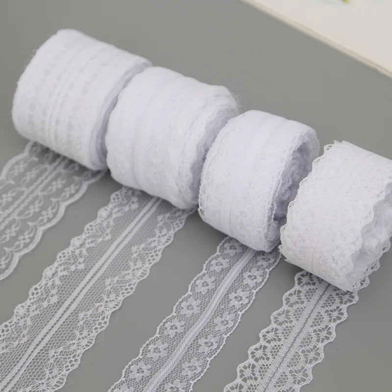 10Meters/Roll 3-4.5cm White Lace Ribbon Home Handmade Crafts Material Hollow Out Floral Lace Tape DIY Apparel Sewing & Fabric
