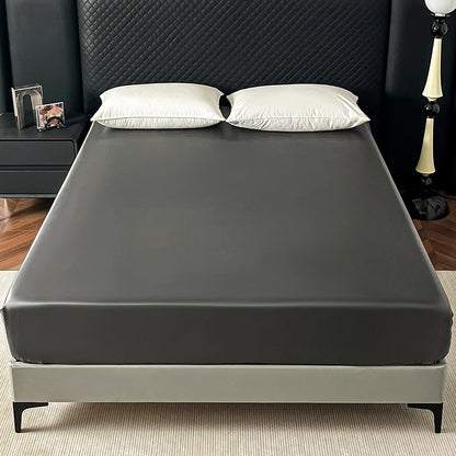 Satin Elastic Fitted Sheet Solid Mattress Cover 360 Band Bed Sheet for Single Double Couple King Queen Full Twin Bedsheet