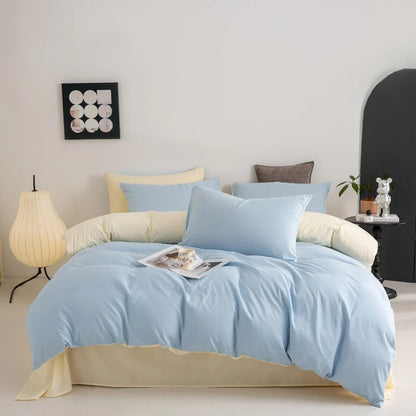 Solid Color Quilt Cover New Milled Washed Cotton Single Bed Duvet Europe US Popular Skin-friendly 220x240 Double Use Bedding