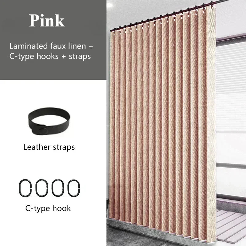 Waterproof Laminated Imitation Linen  Large Ring Strong Thick Cloth Opaque Shower Curtain for Shower Curtains in Bathrooms