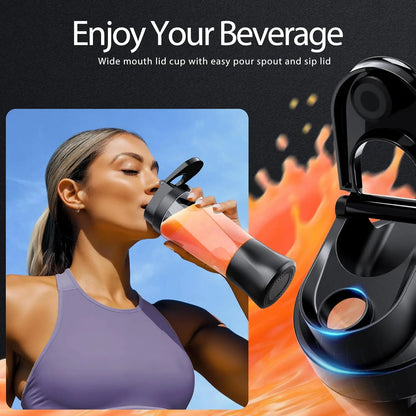 Portable Blender Cordless Self-Cleaning Mini Blender with Lid Silent Mini Travel Blender with Stainless Steel Blades USB Charge