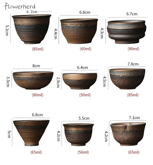 Stile giapponese in ceramica dorata Tazza di tè per tè da tè set da tè da tè retrò set da tè da tè a tazza da tè