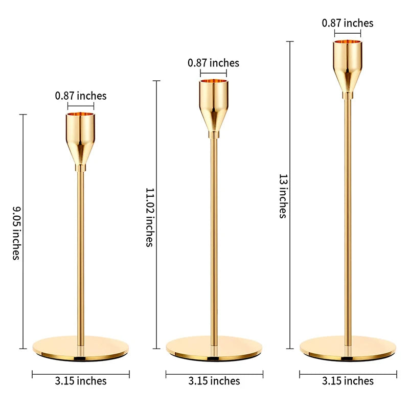 3ks/set evropský styl kovové držáky svícny Móda Jednoduchá svatební stůl dekorace večírek obývací pokoj svícna vánoční tableční