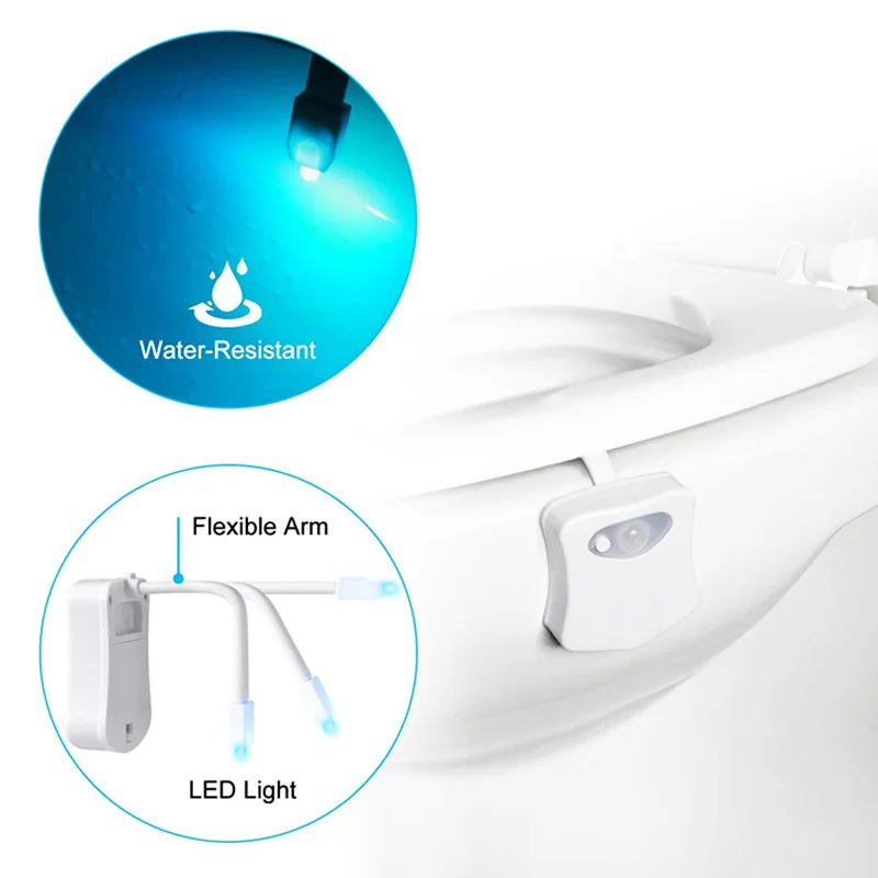 ZK30 Smart PIR Motioun Sensor Toilette Sëtznuecht Luucht 8/16 Faarwe Backlipht Backlight fir Toilette Schlauch