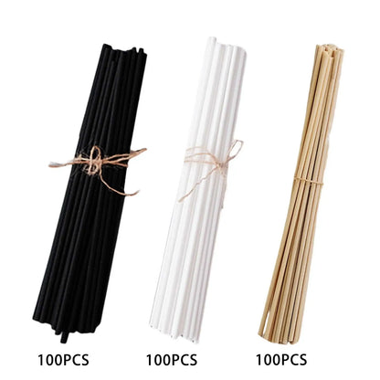 100 -stk riet diffuser sticks set 3 mm 8 inch geur vezel riet diffuser sticks voor slaapkamer woonkamer badkamer spa keuken