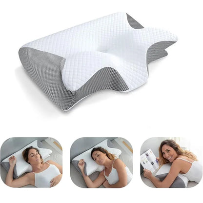 Butterfly Shape Slow Rebound Memory Foam Sleeping Pillow Comfortable Neck Support Cervical Orthopedic Massage Neck Pillow