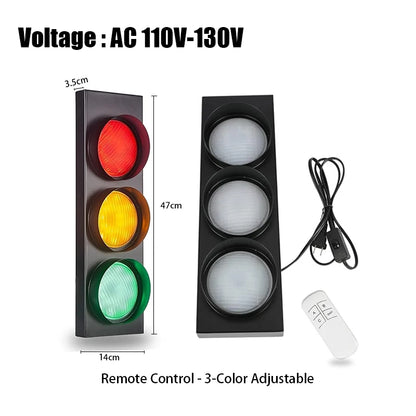 Traffic Light Wall Lamp LED with Remote Control 3-Color Adjustable Signal Lamps Bar Living Room Restaurant Decoration Llighting