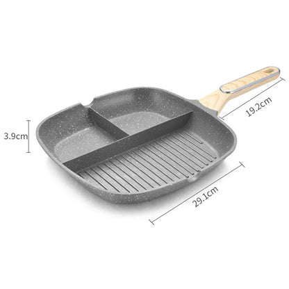 Monikäyttöinen kestävät nonstick omlet-paistinpannu 3-in-1-pihvi aamiaiskunnat kattilat keittoastiat keittiön keittiövälineiden astiat