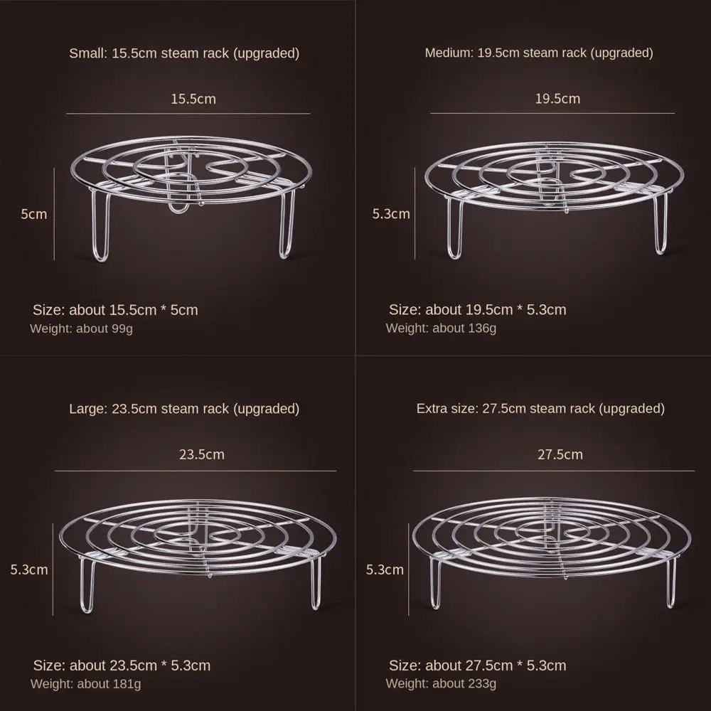 15.5-27,5 cm de aço inoxidável vaporador de aço rack pesado redondo redondo durável panela panela de pressão TRIVET Acessórios de panelas de cozinha