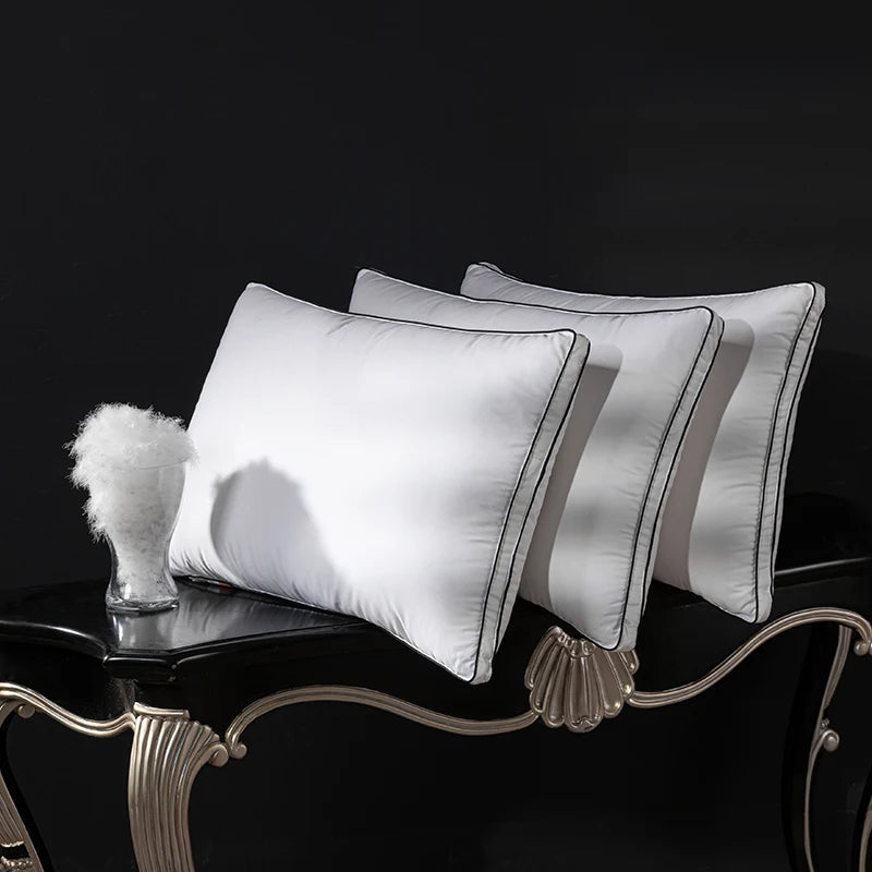 Luxury Bed Pillow 100% Goose Down 95% Fill 1200TC Pima - 50x70cm Down Pillow Queen King Size Pillowdown