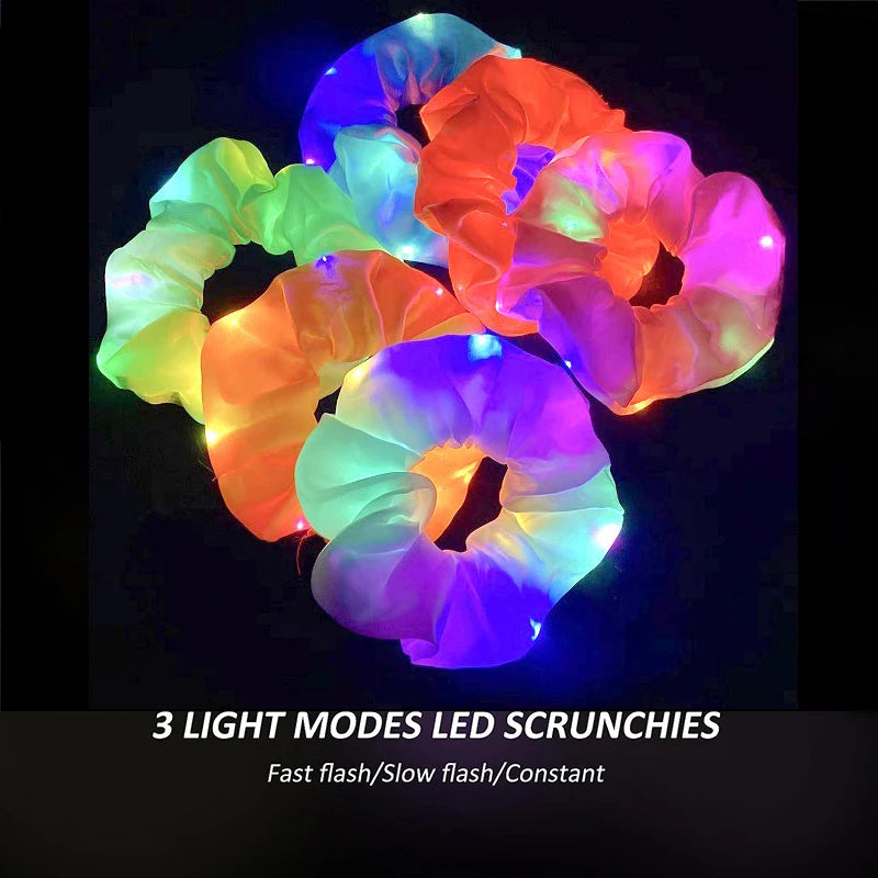 1/10 PC -uri LED LED -uri luminoase scrunchies strălucitoare fetă fetiță luminată păr scrunchy de naștere petrecere de naștere accesorii pentru păr accesorii pentru păr