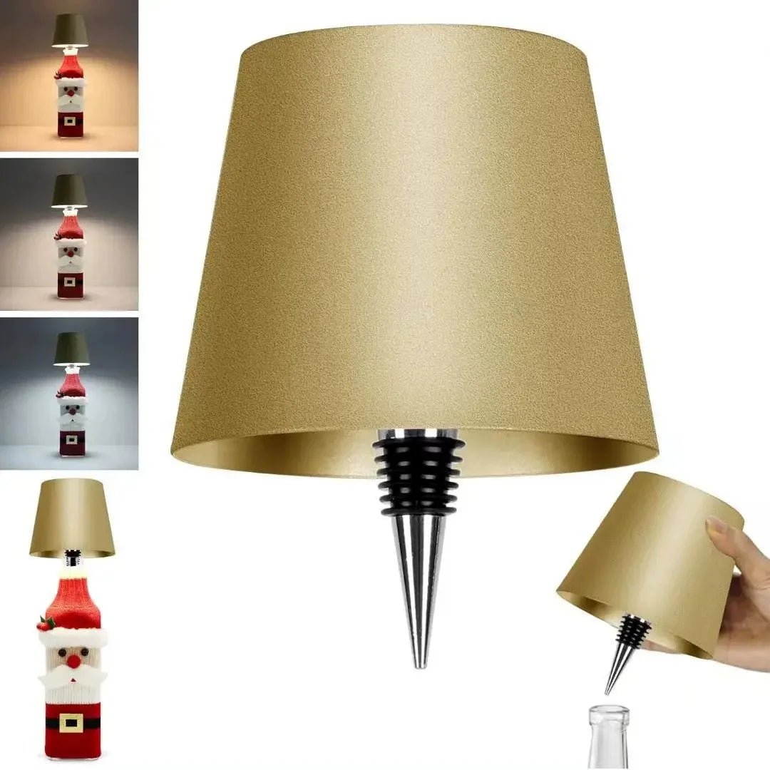 Bezprzewodowa lampa stołowa z butelką Sterowanie dotykowe 3 kolory i bezstopniowe przyciemnianie Lampka nocna do baru na świeżym powietrzu Butelki wina Dekoracyjne lampki na biurko