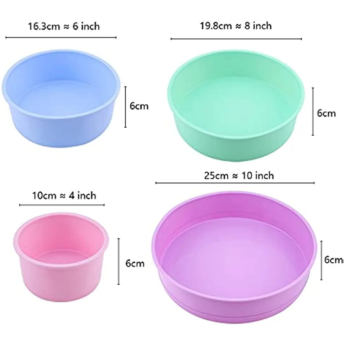 4 6 8 Molde redondo de 10 pulgadas Silicona Partita pequeña para hornear mousse Molde de fondant cilíndrico para pastelería Jelly al por mayor