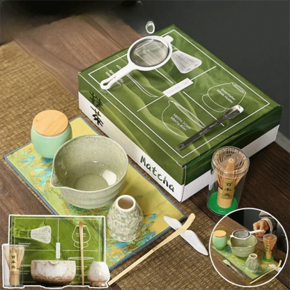 Bamboo Ceramic Japanese Matcha Tea Set Reusable Chasen Stirring Tea Sticks Matcha Spoon Matcha Whisk Set