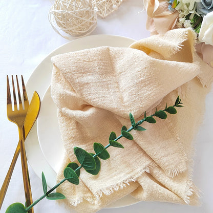 6PCS Napkins 32x32cm Cotton Cloth Gauze Retro Burr Rustic Kitchen Towel Dining Place Mat Wedding Party Linen Napkin Table Decor