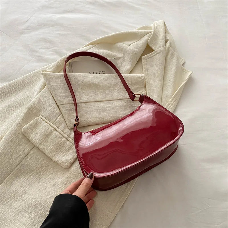 Stylish Solid Color Shoulder Bag, Mini Women'S Underarm Bag, Secure Zipper Wallet, Phone Pouch, Perfect Gift Choice, Fixed Strap