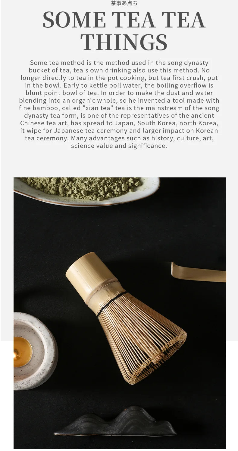 Handgemaachte Heem Einfach propper Matcha Teech Set Tool Stand Kit Bowl Whisk Smoop Griewer Traditionelle Accessonaton